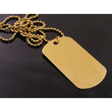 Solid Brass Dog Tag Necklace