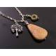 Desert Jasper, Unakite and Tree Charm Woodland Necklace