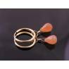 Peach Moonstone gold filled Hoop Earrings