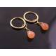 Peach Moonstone gold filled Hoop Earrings
