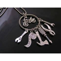 Mechanical Tools Necklace, Motorcycle Rider Necklace