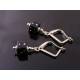 Tiny Black Dice Earrings