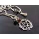 Pentagram Necklace with Black Spinel and Garnet