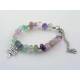 Fluorite Bracelet with Inspirational Road Sign, Success Money Happiness