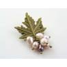 Maple Leaf Brooch with Freshwater Pearls