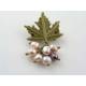 Maple Leaf Brooch with Freshwater Pearls