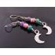 Gemstone Moon Earrings