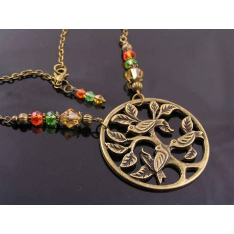 Bohemian Necklace with Bird Pendant