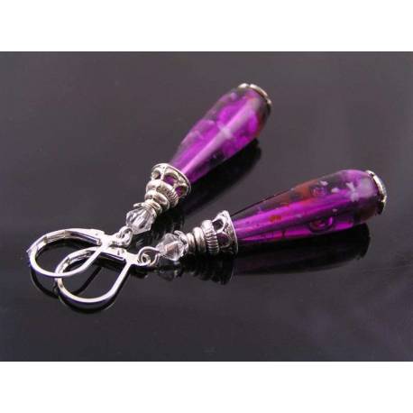 Purple Drop Earrings