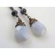 Natural Blue Chalcedony Earrings, Sodalite