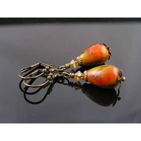 Burnt Orange Lucite Drops