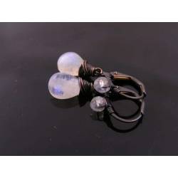 Wire Wrapped Moonstone Earrings