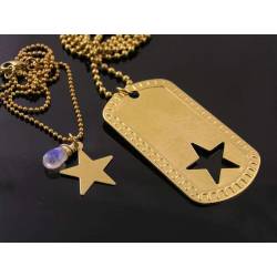 Matching Couple Necklaces, Dog Tag and Star