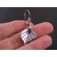 Silver Leaf Earrings with Amethyst