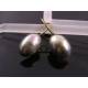 Shiny Silver Cabochon Earrings