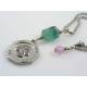Fluorite Necklace with Tree of Life Pendant, Stainless Steel