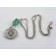 Fluorite Necklace with Tree of Life Pendant, Stainless Steel