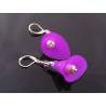 Purple Calla Lily and Pearl Earrings