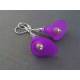 Purple Calla Lily and Pearl Earrings