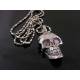 Heavy Skull Necklace with Cat's Eye