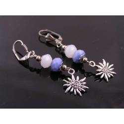 Edelweiss Charm Earrings, Colours of Bavaria