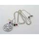 Cut-out Rose Pendant with Gemstones Necklace