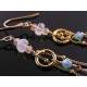 Moonstone, Sunstone and Swarovski Crystal Earrings