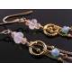 Moonstone, Sunstone and Swarovski Crystal Earrings