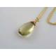 Large Honey Quartz Necklace in Solid Bronze