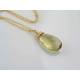 Large Honey Quartz Necklace in Solid Bronze