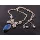 Blue Crystal Bow Necklace