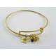 Expandable Bangle with Gemstones and Initial, Customizable