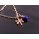 Lapis Lazuli and Dragonfly Charm Rose Gold Necklace