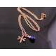 Lapis Lazuli and Dragonfly Charm Rose Gold Necklace