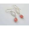 Eternity Knot Earrings with Rhodochrosite