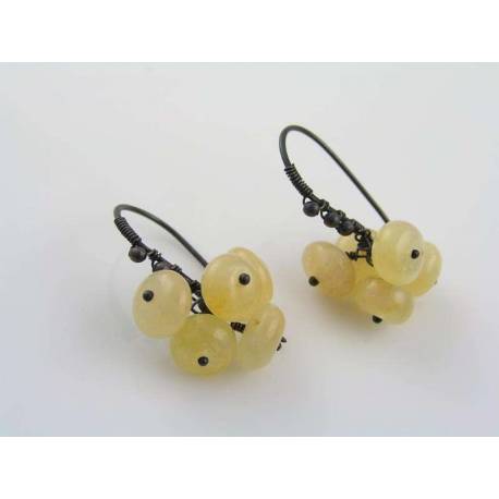 Honey Jade Pom-Pom Earrings