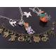 Witch, Scaredy Cat and Spider Charm Halloween Necklace