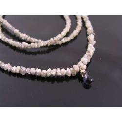 Rough Diamond Necklace with Iolite