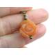 Carved Peach Aventurine Flower Brooch
