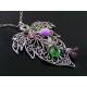 Large Filigree Leaf and Flower Drop Necklace