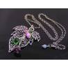 Large Filigree Leaf and Flower Drop Necklace