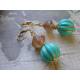 Ornate Turquoise and Gold Earrings, Light Weight Acrylic
