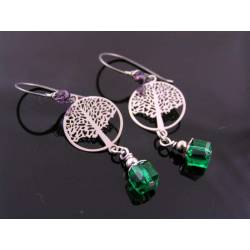 Delicate Tree of Life Earrings, Hypoallergenic