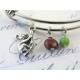 Expandable Bangle with Koala Charm and Gemstones