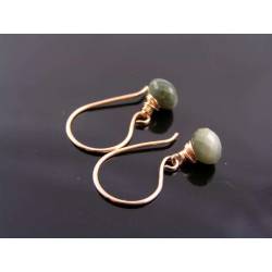 Genuine Chrysoberyl Earrings, Rose Gold