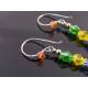 Wire Wrapped Colourful Crystal Earrings with Heart Charms