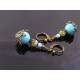 Ornate Bronze and Blue Earrings