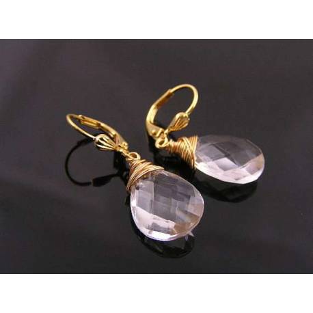 Faceted Acrylic Earrings in Gold
