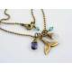 Whale Tail, Iolite and Aquamarine Necklace