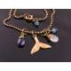 Whale Tail, Iolite and Aquamarine Necklace